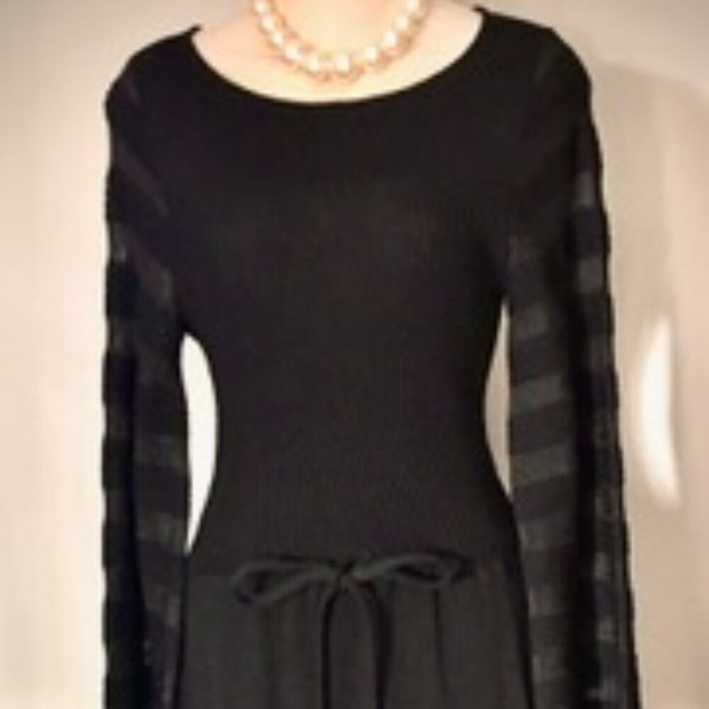 CLASSIC ELEGANT COCKTAIL DRESS -BLACK KNIT